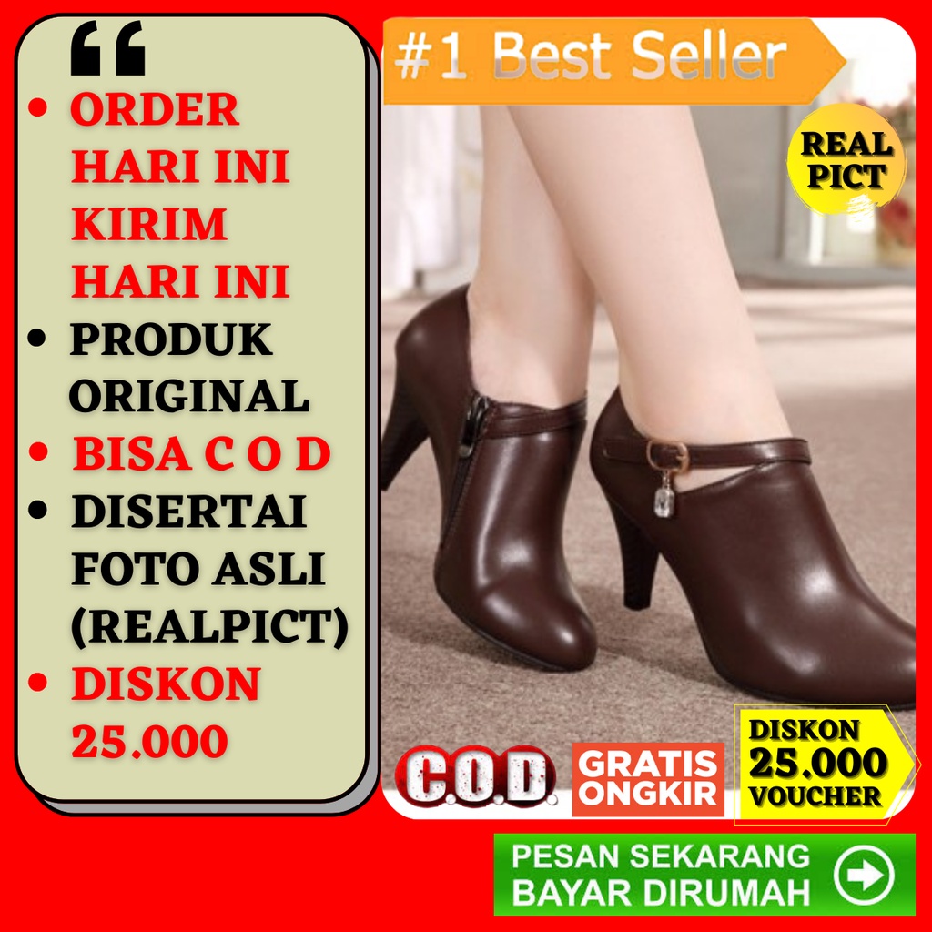Sepatu High Heels Wanita Murah Spatu Hak Tinggi High Heel Higheels Anak Cewek Import Terbaru 9cm Tal