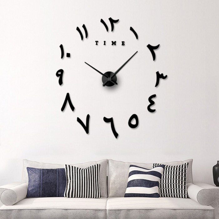 Dinding-Jam- Jam Dinding Jumbo Diameter 80-130cm DIY Jumbo Acrylic Wall Clock - Arab -Jam-Dinding