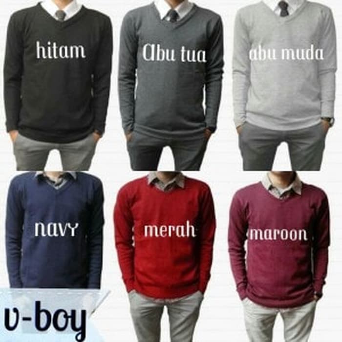 Sweater Hoodie Uh Pria Cowok Keren Sweater Rajut Army Unisex  M66B7  Sweater Fleece Basic V Neck
