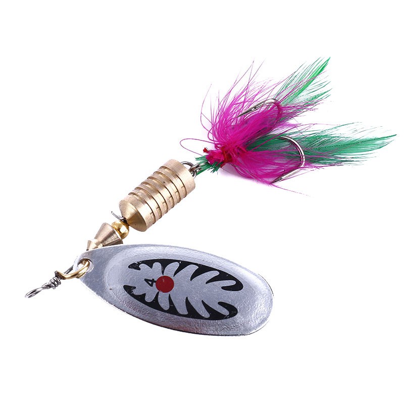 HENGJIA 1pcs Rotating Metal Spinner Fishing Lures 7.5CM 10G Sequins Artificial Hard Bait Crap Bass Tackle