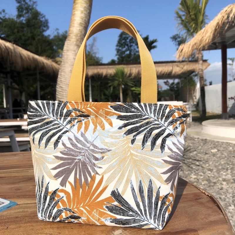 TAS JINJING HANDBAG MINI TAS MAKEUP BAHAN KANVAS MOTIF TEMPAT KOSMETIK