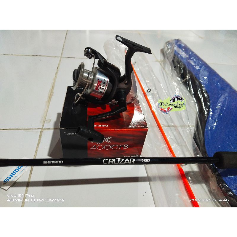 Paket Pancing set Shimano (joran CRUZER 2602, Rell FX 4000FB, tas Shimano)