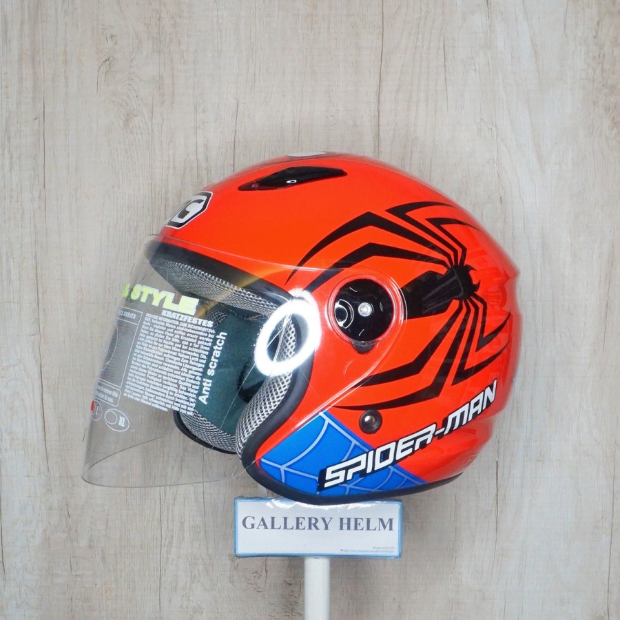 BMC MILAN Spiderman #2 Red / bmc motif / helm anak / helm marvel / helm bmc