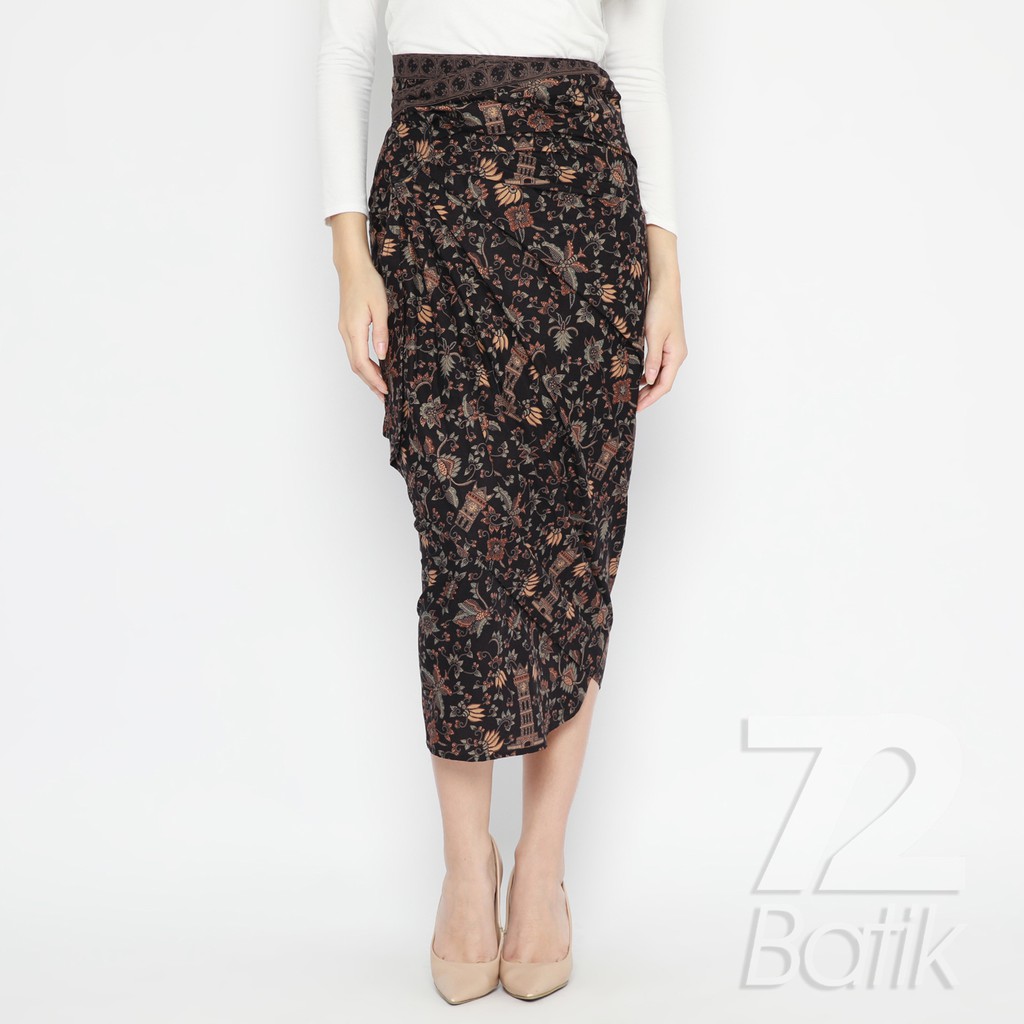 ROK LILIT BATIK Skirt Kebaya Instan Modern Wanita Motif Jam Gadang Warna Hitam 726031 Cap 72 - Rok Batik Lilit Bawahan Skirt Kamen Kebaya Songket Batik Panjang Plisket Span Instan Jadi Bali Lembaran Premium Modern Untuk Wanita Kondangan