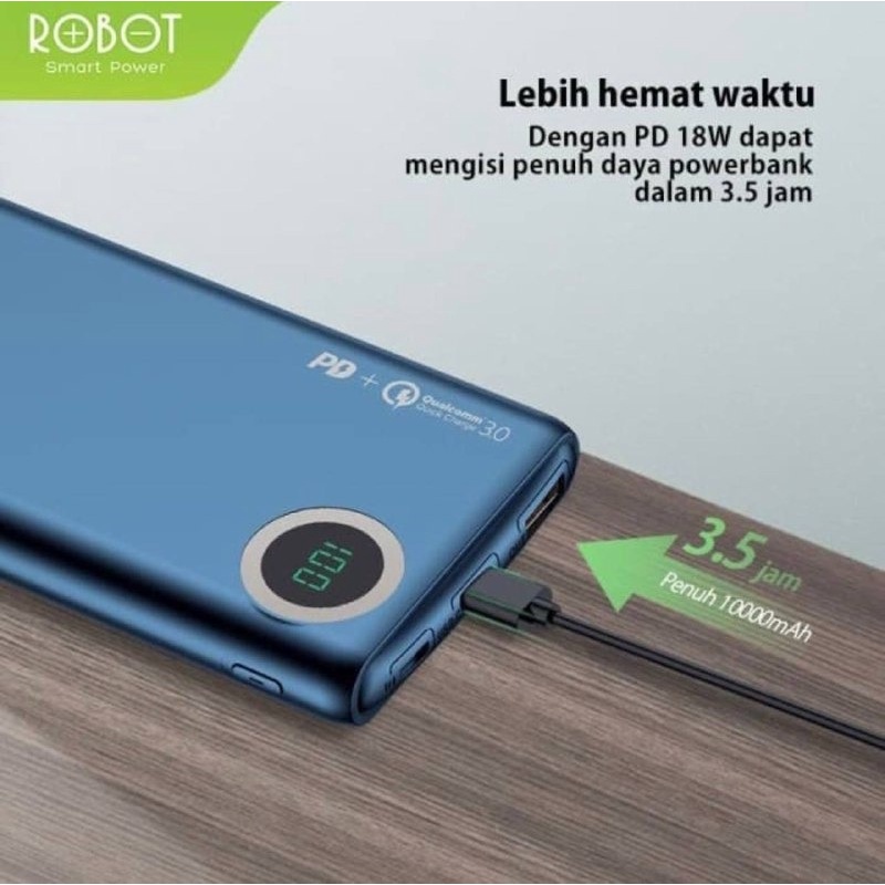 IMPORT - Powerbank Robot RT100Q  RT180 10000mAh Two Way Quick Charger