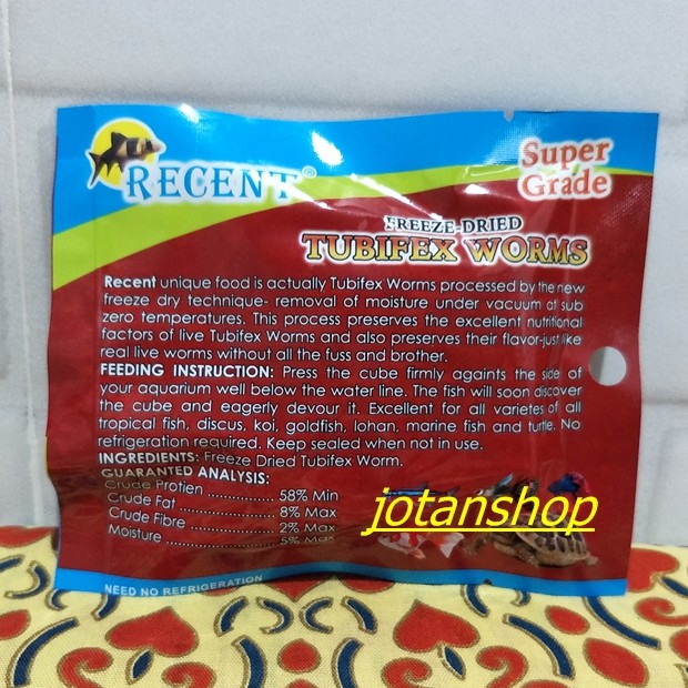 Cacing kering 5gr 5 gr makanan pakan ikan hias