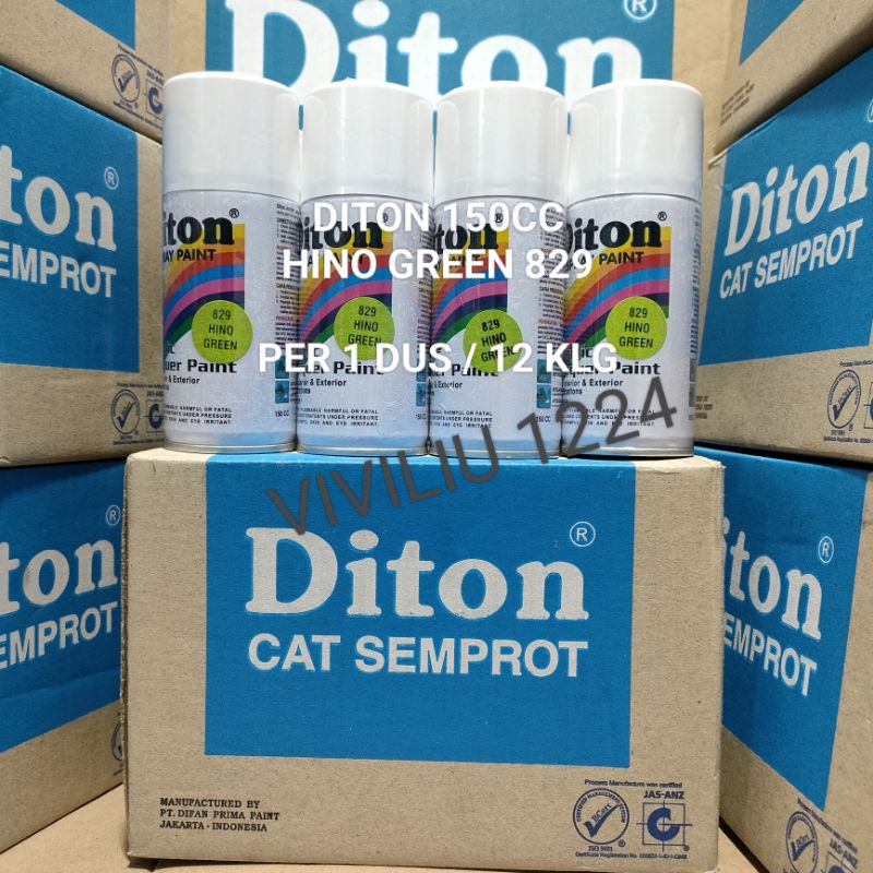 Pilok Cat Diton Hino Green 829 Per 1 Dus / 12 Klg Hijau Muda 150cc Harga Per 1 Dus (12) Cat Semprot Diton 150cc Pilok Diton Pilox Diton Cat Diton