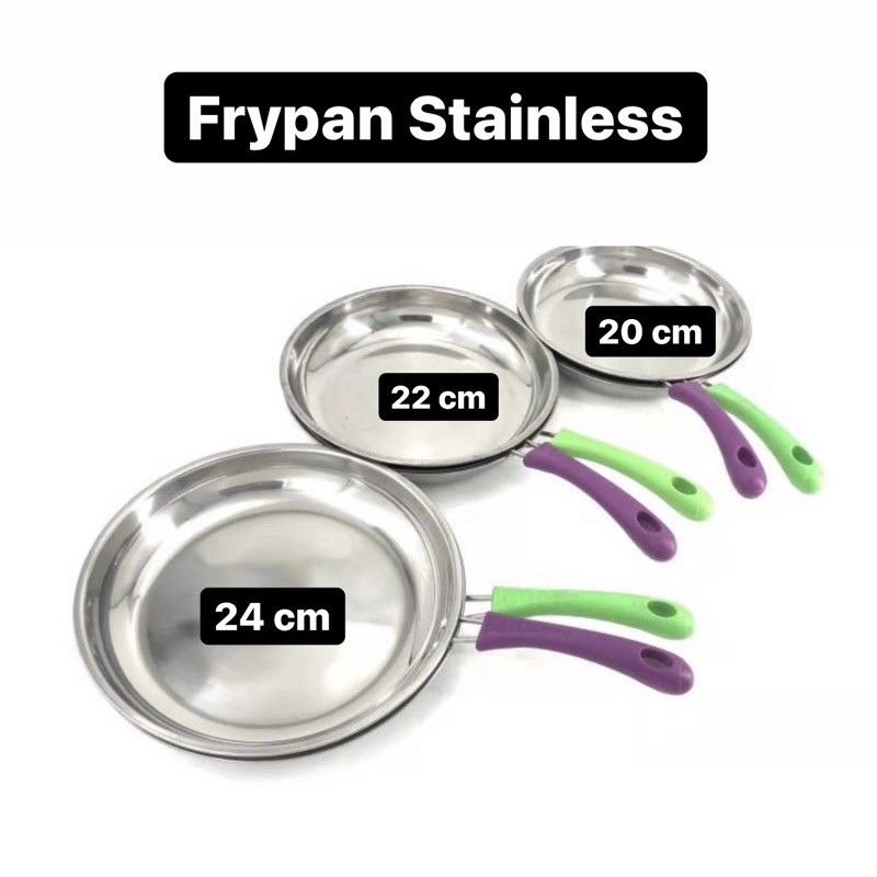 [COD] FRYPAN STAINLESS - PENGGORENGAN GAGANG WARNA