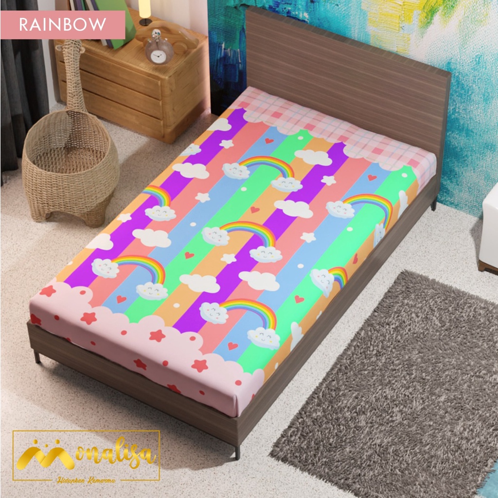 SPREI WATERPROOF MONALISA SINGLE 120X200 / PABRIKAN-rainbow