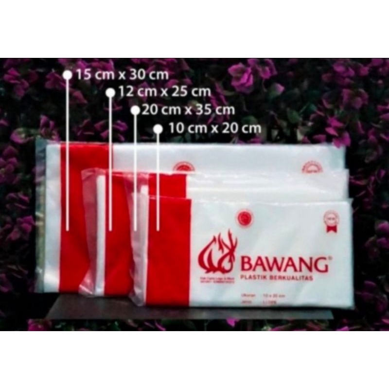 PLASTIK PE BAWANG / PLASTIK ES /PLASTIK GULA / PLASTIK MINYAK 10x20 , 12x25 , 15x30 , 20x35