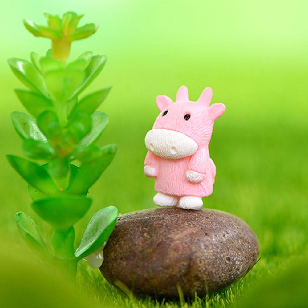 Kartun Sapi Lucu Desktop DIY Miniatur Populer