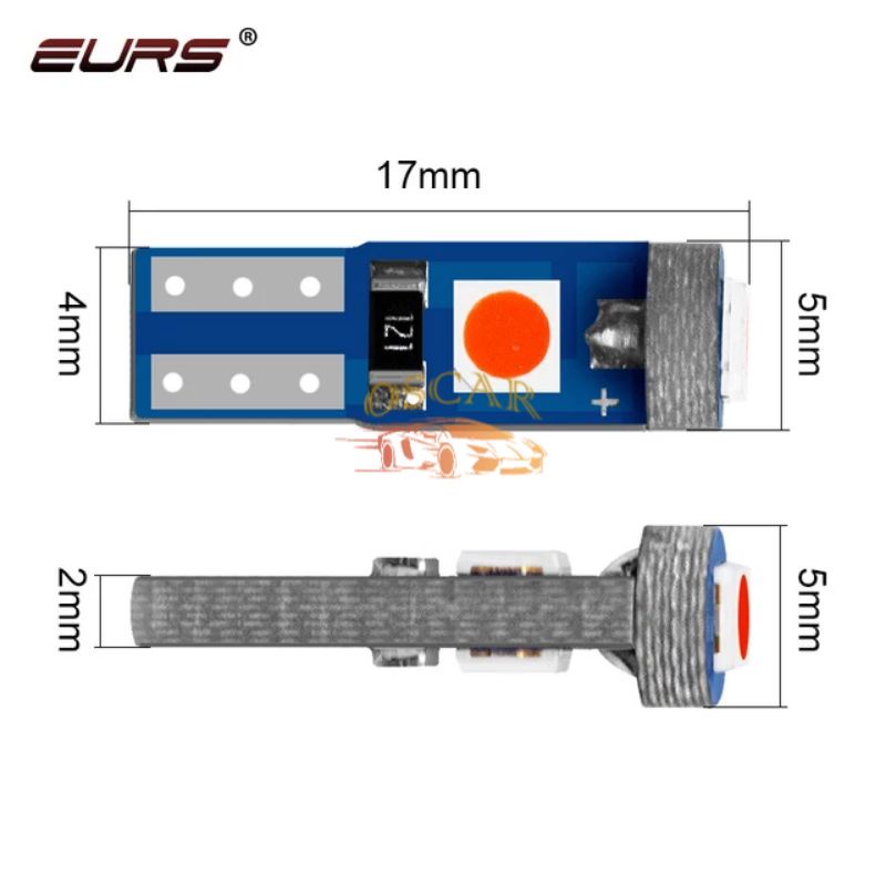 Lampu LED speedometer/Panel AC/spido meter Mobil/Motor soket T5 3 mata SMD 3030 DC12V [GROSIR]