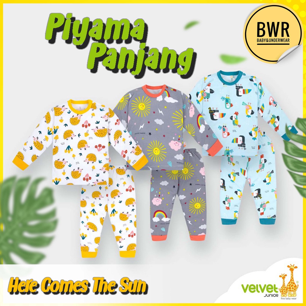 Setelan PANJANG Velvet Junior THE SUN / Piyama Baju Tidur Anak Unisex Kaos Celana Panjang | Bwr IX