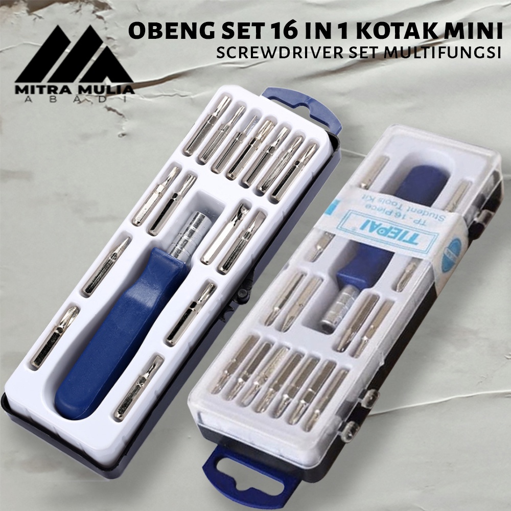 Obeng Set 16 in 1 Kotak Mini | Obeng Handphone Screwdriver I Obeng Set