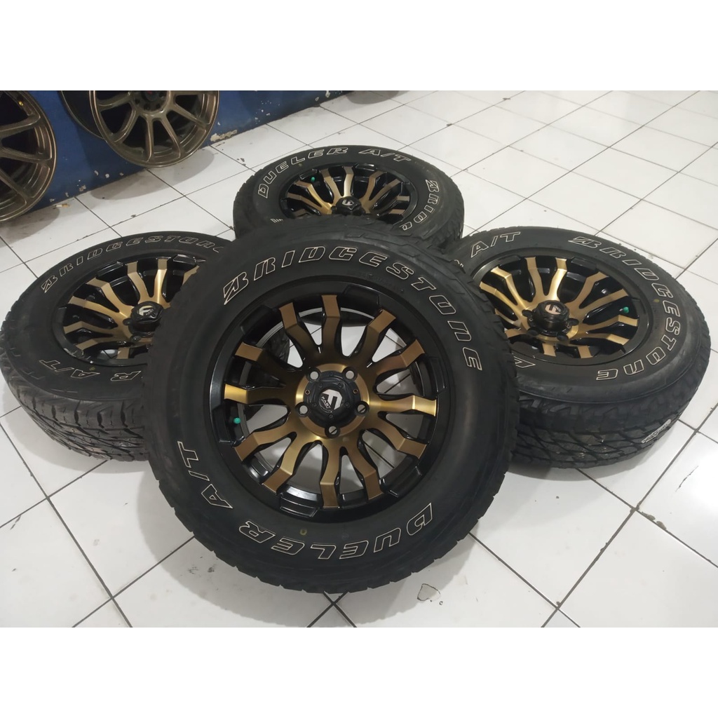 velg mobil bekas ring 16 lubang baut 5x114 plus ban semi kasar ukura 235 75 r16 accelera at