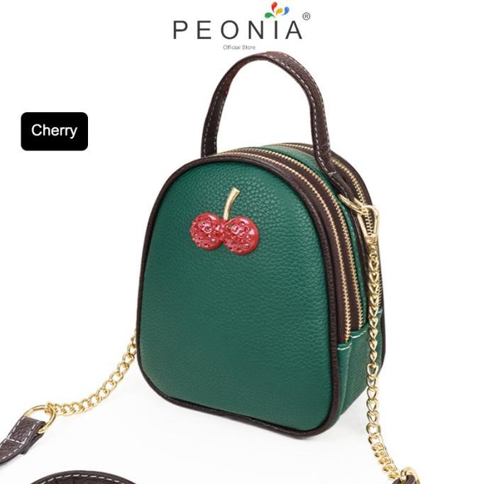 Peonia - Tas Selempang Wanita Import- Korea Style - Tas Hp- Cherry Bag