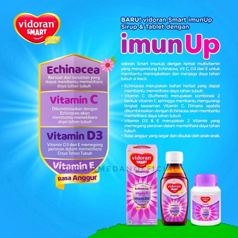 VIDORAN SMART IMUNUP - VITAMIN ANAK VIDORAN IMUN UP - BOOSTING DAY TAHAN TUBUH