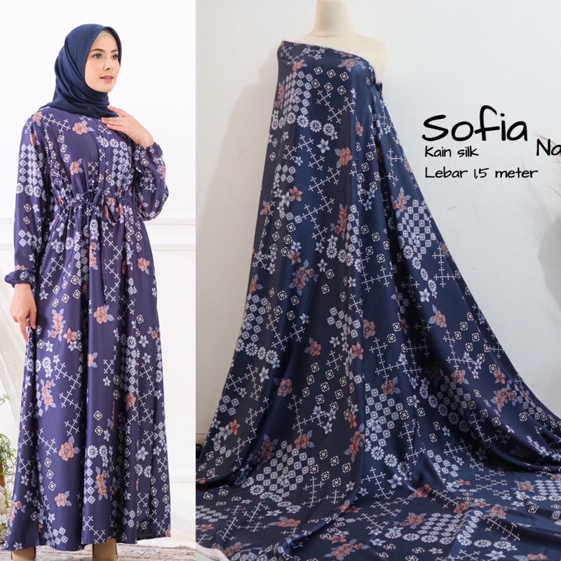 Kain Silk | motif sofia series | kain seragaman | kain sarimbit