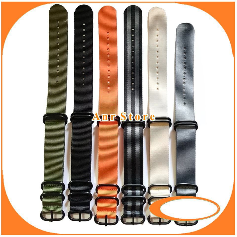 Tali Jam Tangan Nato Zulu PVD 20 22 24 mm Bonus Spring Bar