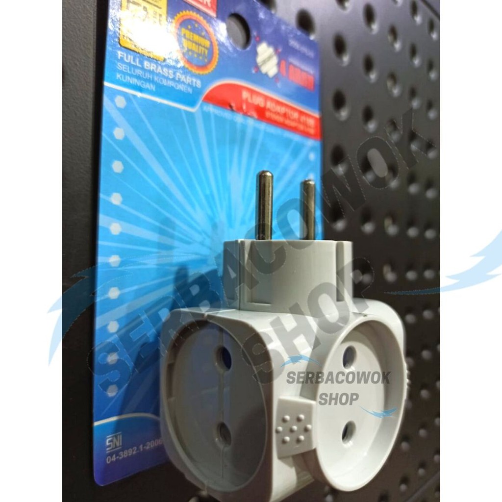 Kenmaster Steker Adaptor 4 Arah Plug Adaptor 418B SNI Full Kuningan Termurah Berkualitas