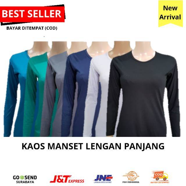 MANSET BAJU LENGAN PANJANG / INNER DEKER / KAOS POLOS WANITA - SERI WARNA 1/2