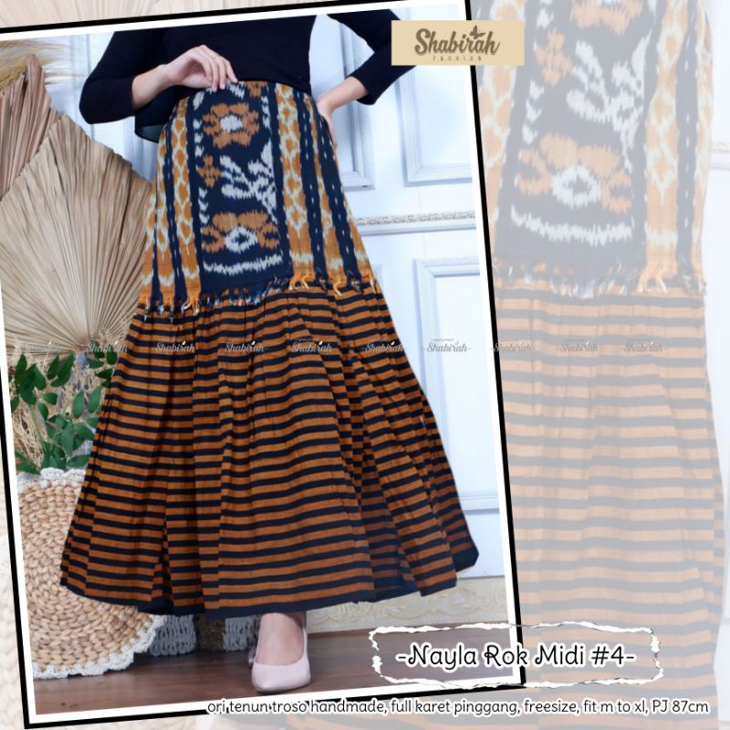 GARANSI TERMURAH COD - ROK TENUN MIDI / BAWAHAN WANITA / ROK BATIK / SKIRT / ORI BLANKET TROSO-7