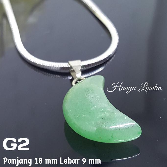 LIONTIN GEMSTONE GREEN AVENTURINE PERHIASAN AKSESORIS KALUNG COUPLE