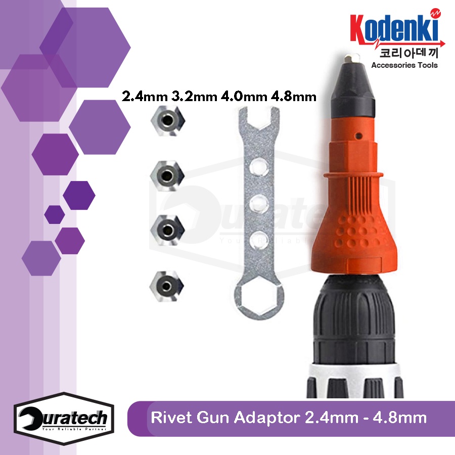 RIVET GUN ADAPTER / ADAPTOR RIVET KE MESIN BOR ELEKTRIK PAKU KELING / ADAPTOR KONVERTER RIVET MESIN