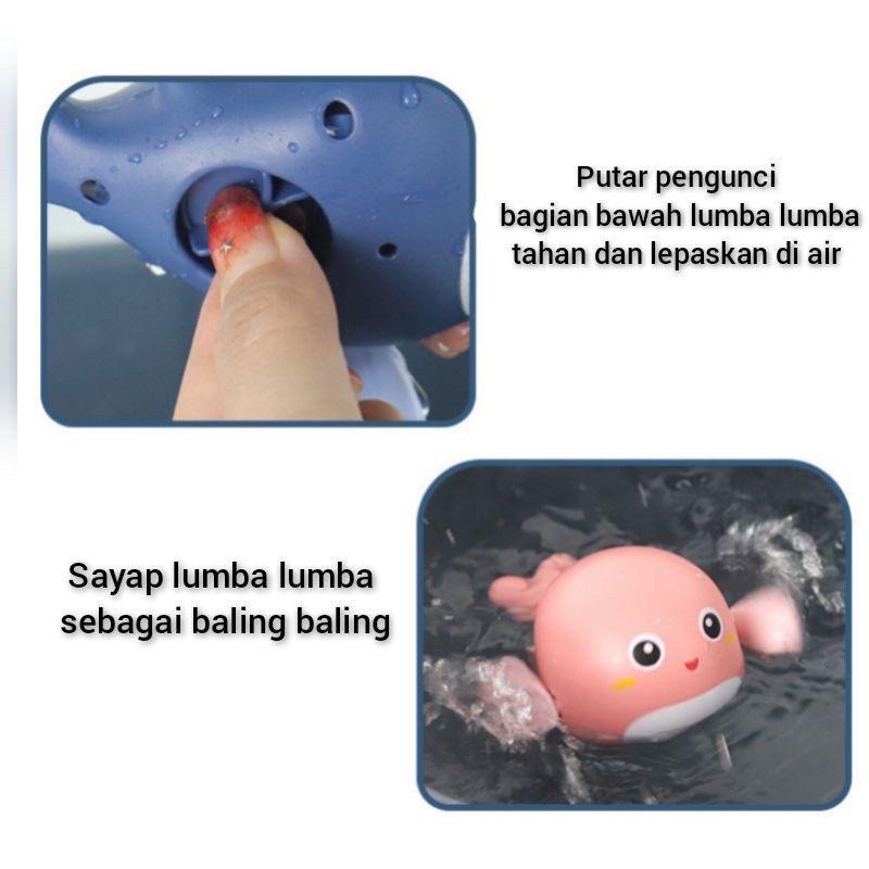 HIPPO LAND Mainan Mandi Anak Bayi Bentuk DOLPHIN Berenang Di Kolam Renang / Bak Mandi Mainan Air Lucu 81-82