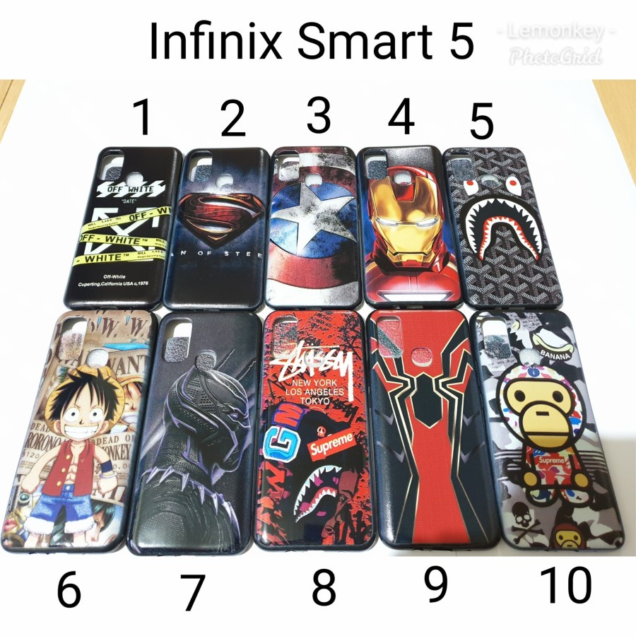 Case Soft Hitam Infinix Smart 5 Motif Superhero Case Infinix Smart5