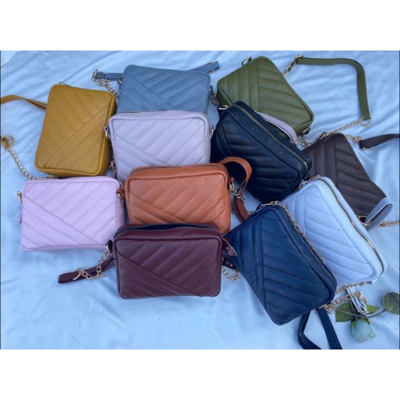 Tas Mini Wanita Selempang Size S Model 2021 Bahan Kulit Sapi Asli 100%