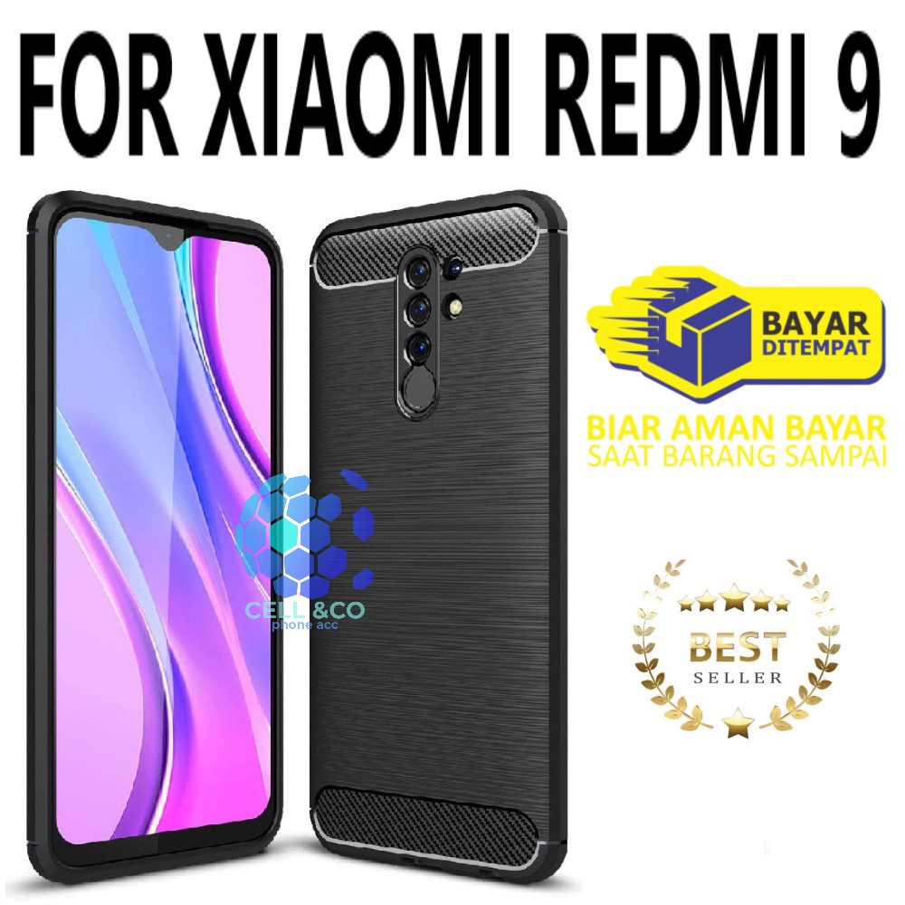 CASE CARBON XIAOMI REDMI 9 casing hp silikon softcase case premium carbon cover