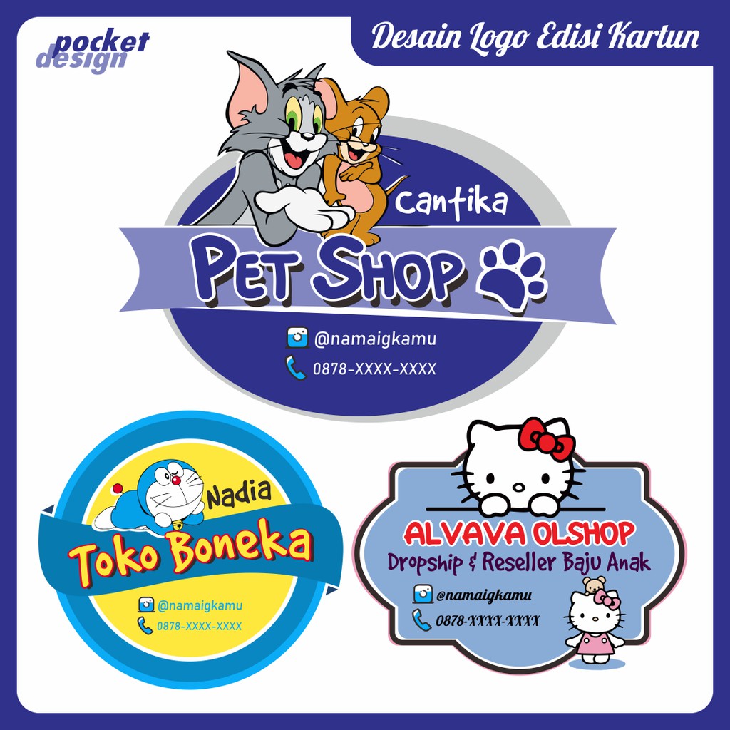 Jasa Desain Logo Olshop Logo Brand Logo Merk Logo Produk Edisi Kartun Dan Karakter Lucu Shopee Indonesia