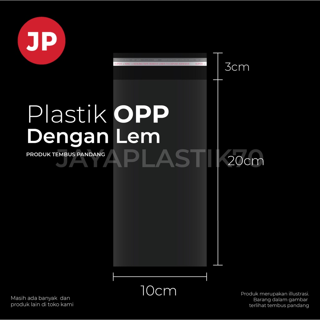 Plastik OPP LEM Uk 10x20cm +3cm(LEM) 100pcs/Pack OPP roti , snack, souvenir , aksesoris