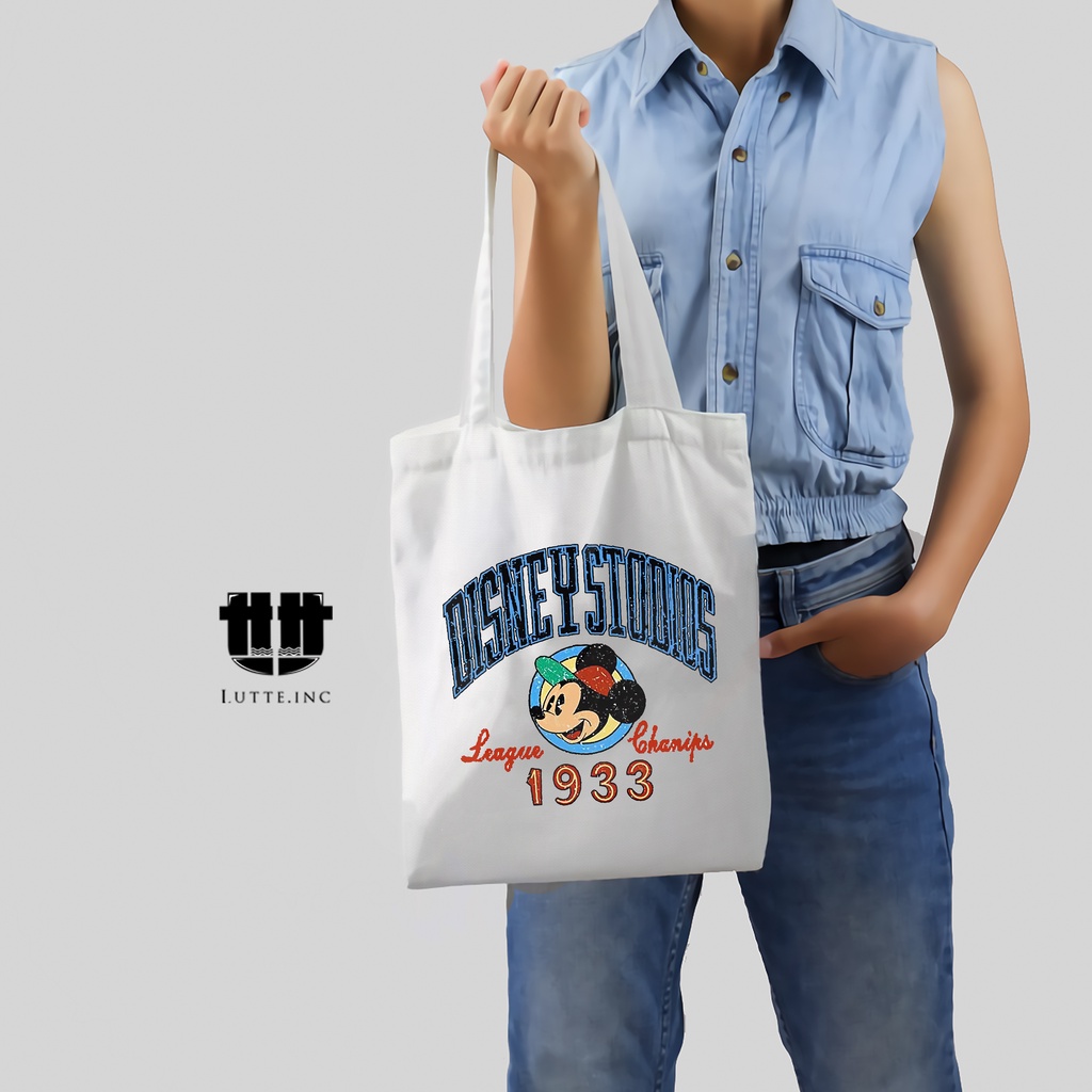 Mickey Mouse Tote bag Kanvas Premium Totebag Lutte.Inc Tote Cartoon Series