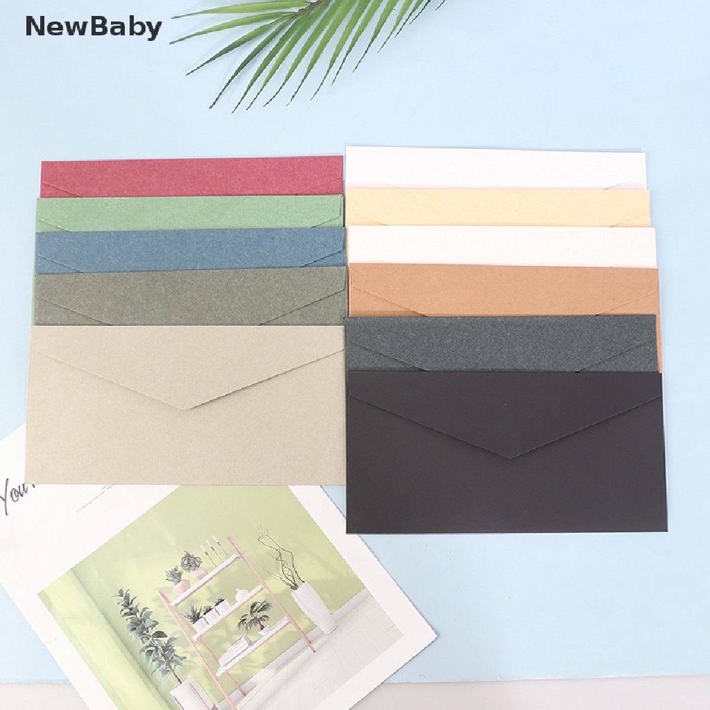 10pcs Amplop Kosong Bahan Kertas Kraft Gaya Vintage Untuk Undangan Pesta Pernikahan