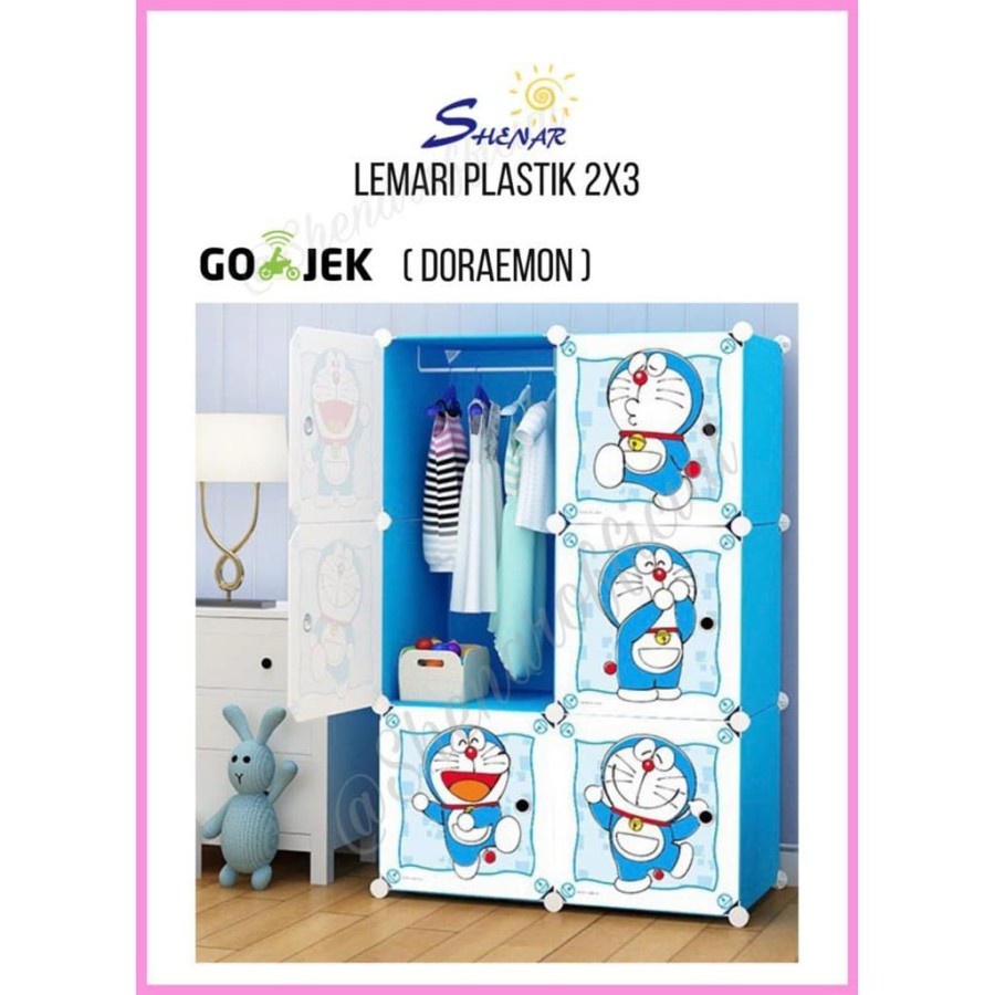 LEMARI PAKAIAN KARAKTER 2X3 / LEMARI PORTABLE PLASTIK 6 PINTU MULTIFUN