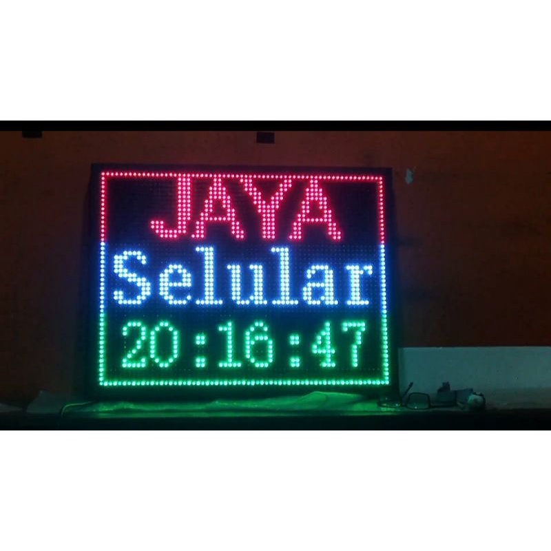 Running Text Full Outdoor 2 Sisi uk.70x53cm jam masjid digital waktu sholat running text murah jalan