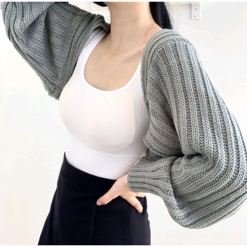 CARDIGAN BOLERO CROP / OUTWEAR KNIT PREMIUM / LIAM OVERSIZE CROP CARDIGAN