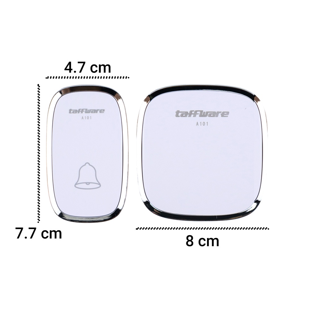 Taffware Bel Pintu Wireless Doorbells Waterproof 36 Nada 1 PCS Receiver - A101 - White