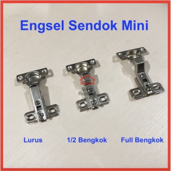 Engsel Sendok Mini - Engsel Pintu Lemari Kecil Lurus setengah bengkok - Full sinar yuki shopee