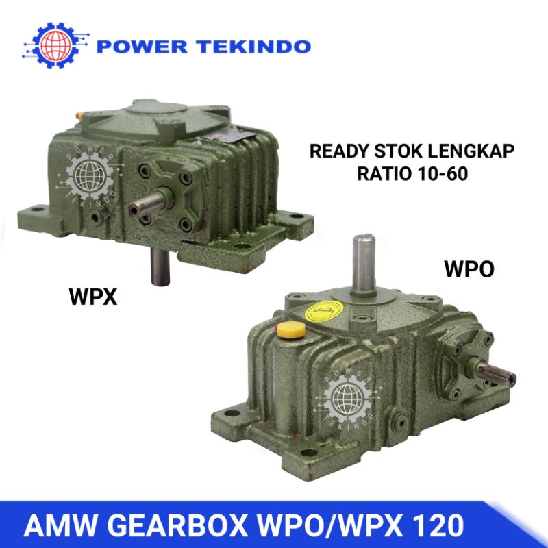 AMW Gearbox WPX 120 / WPO 120 Ratio 10-60 Lengkap Speed Reducer Girbox Girbok WPO120 WPX120 Import