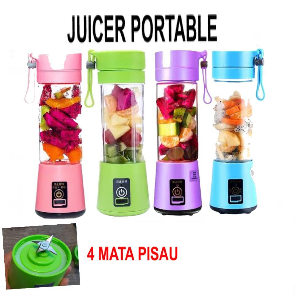 Blender Mini Portable USB Jus Blender 4 Pisau Praktis