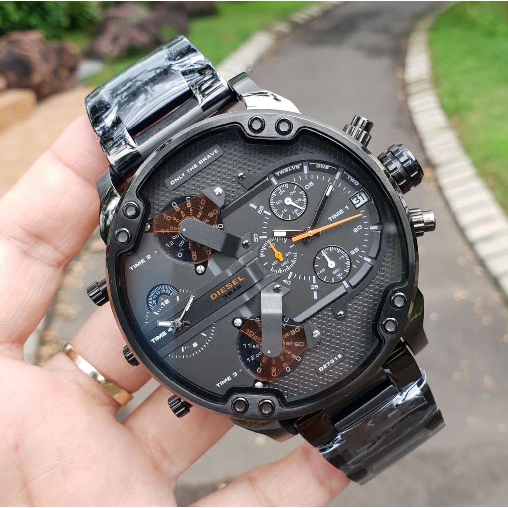 Jam Tangan Pria Fashion D273 Series / Chronograph Daddy Double Movement Watch Stainless Steel With L
