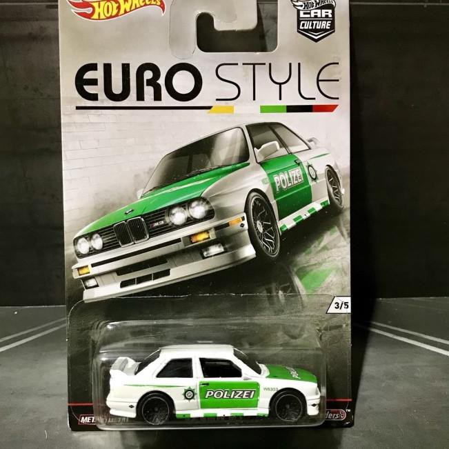 J➥ Hot Wheels '92 BMW M3 Polizei Euro Style Series Car Culture Ban Karet (Ready stock)
