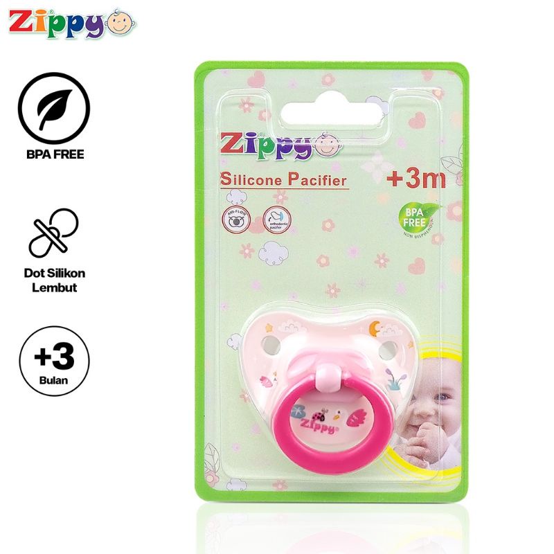 Zippy Dot / Empeng Bayi Silikon Silicone Pacifier Dengan Tutup BPA Free ZIP-OK-061