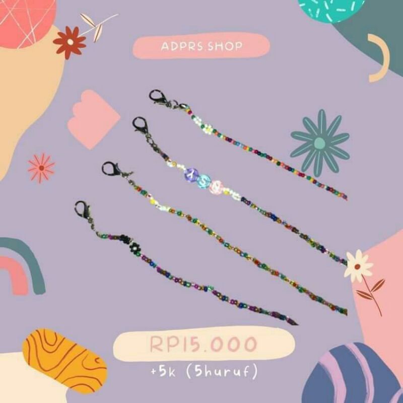 strap mask/strap masker/gantungan masker/manik manik