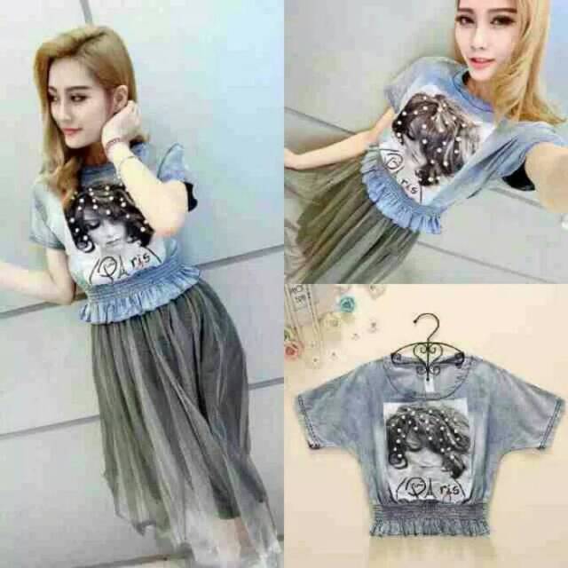 Baju wanita setelan atasan + rok