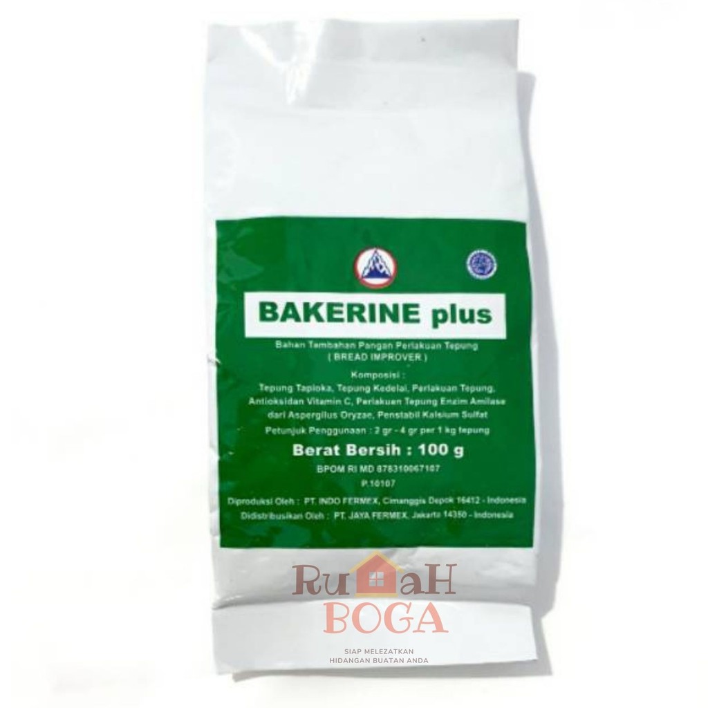 

Bread Improver BAKERIN BAKERINE PLUS 100gr 100 gr gram Bahan Pengempuk Makanan Roti Kue Baking