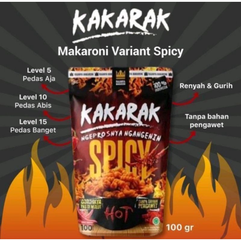 

Kakarak_Makaroni Variant Spicy Level 15,Cobain level pedasnya